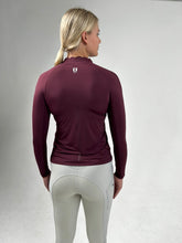 Load image into Gallery viewer, Scallop Collar Wicking Sunshirt- Bordeaux