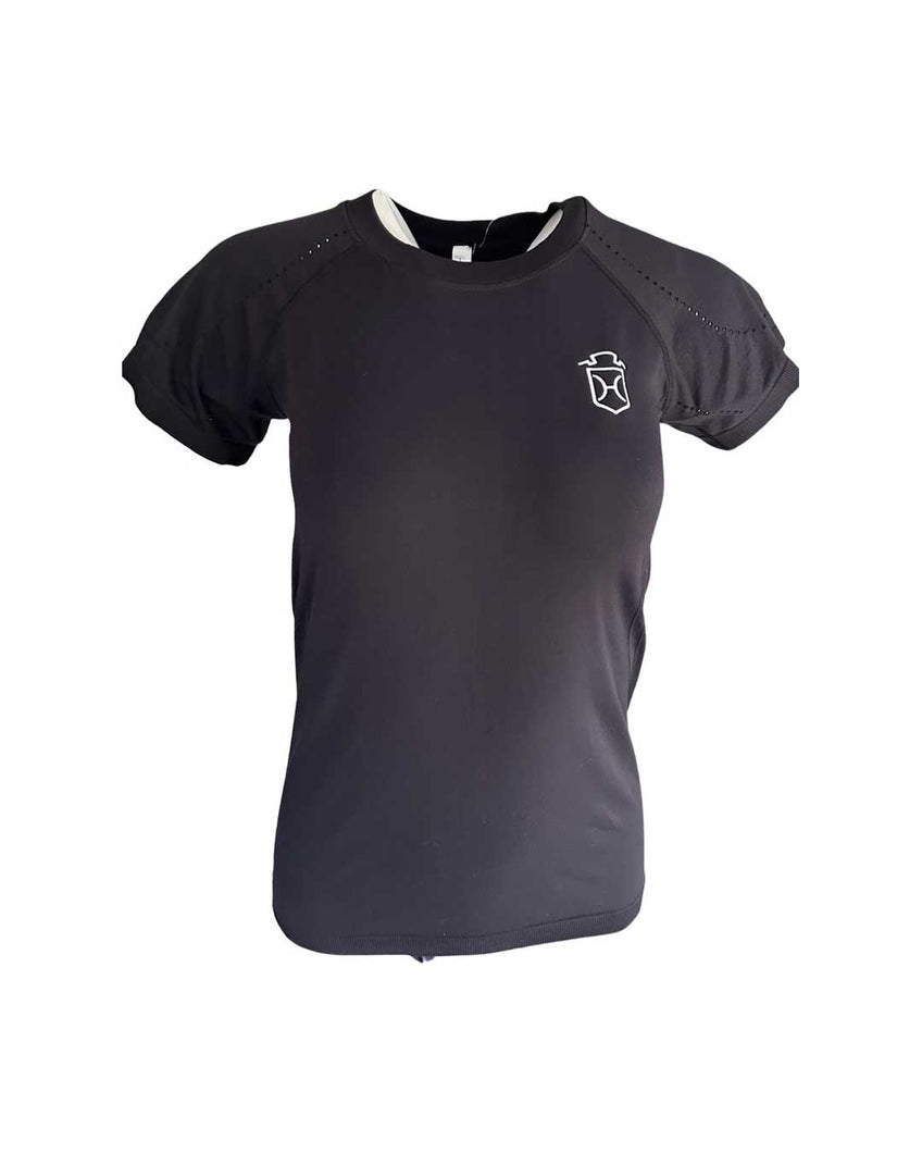 Holsteiner Breed Logo Signature Layering Seamless Tee in Black