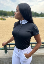 Load image into Gallery viewer, Fontainebleau Show Shirt + Convertible Polo in Black+White