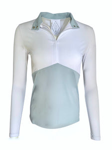 The Long Sleeve Chevron Block Show Shirt - White/ Air Blue