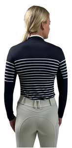 French Stripe Performance Sun Shirt In Dark Navy/ White Stripe