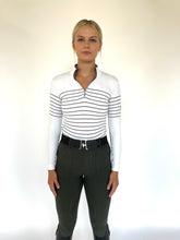 Load image into Gallery viewer, French Stripe Performance Sun Shirt In White/ Platinum