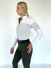 Load image into Gallery viewer, French Stripe Performance Sun Shirt In White/ Platinum