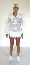 Load image into Gallery viewer, French Stripe Performance Sun Shirt In White/ Platinum