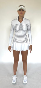 French Stripe Performance Sun Shirt In White/ Platinum
