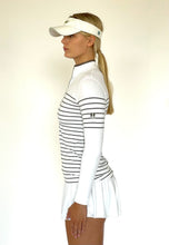Load image into Gallery viewer, French Stripe Performance Sun Shirt In White/ Platinum