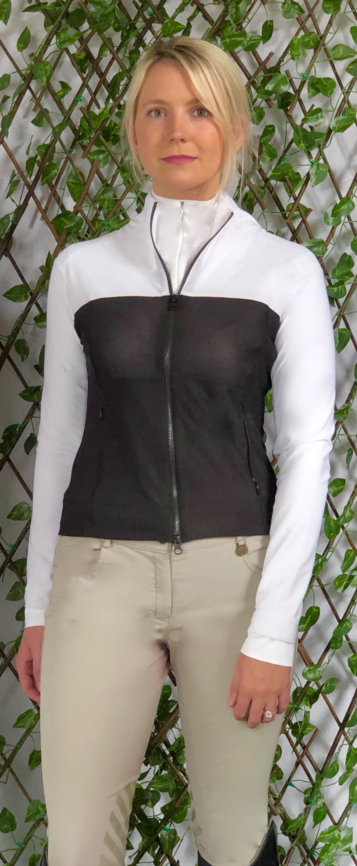 White/ Black Color Block Air Flow Mesh Jacket- Only XS Available