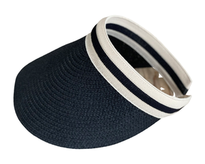Woven Visor with Sporty Stripe