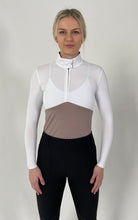 Load image into Gallery viewer, The Long Sleeve Chevron Block Show Shirt - WHITE/ FAWN