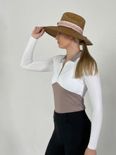 Load image into Gallery viewer, The Long Sleeve Chevron Block Show Shirt - WHITE/ FAWN