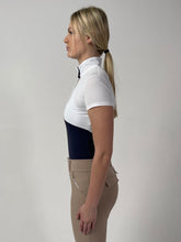 Load image into Gallery viewer, The Short Sleeve Chevron Block Show Shirt + Convertible Polo- in Navy