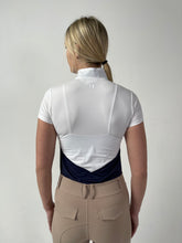 Load image into Gallery viewer, The Short Sleeve Chevron Block Show Shirt + Convertible Polo- in Navy