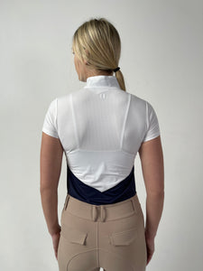 The Short Sleeve Chevron Block Show Shirt + Convertible Polo- in Navy