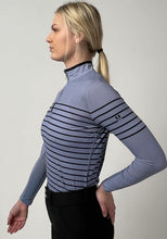 Load image into Gallery viewer, French Stripe Performance Sun Shirt In Slate Blue/ Black