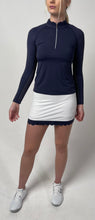 Load image into Gallery viewer, Scallop Skort- White/Navy