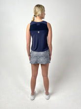 Load image into Gallery viewer, Sleeveless Shell with Back Mesh Panel- Classic Navy
