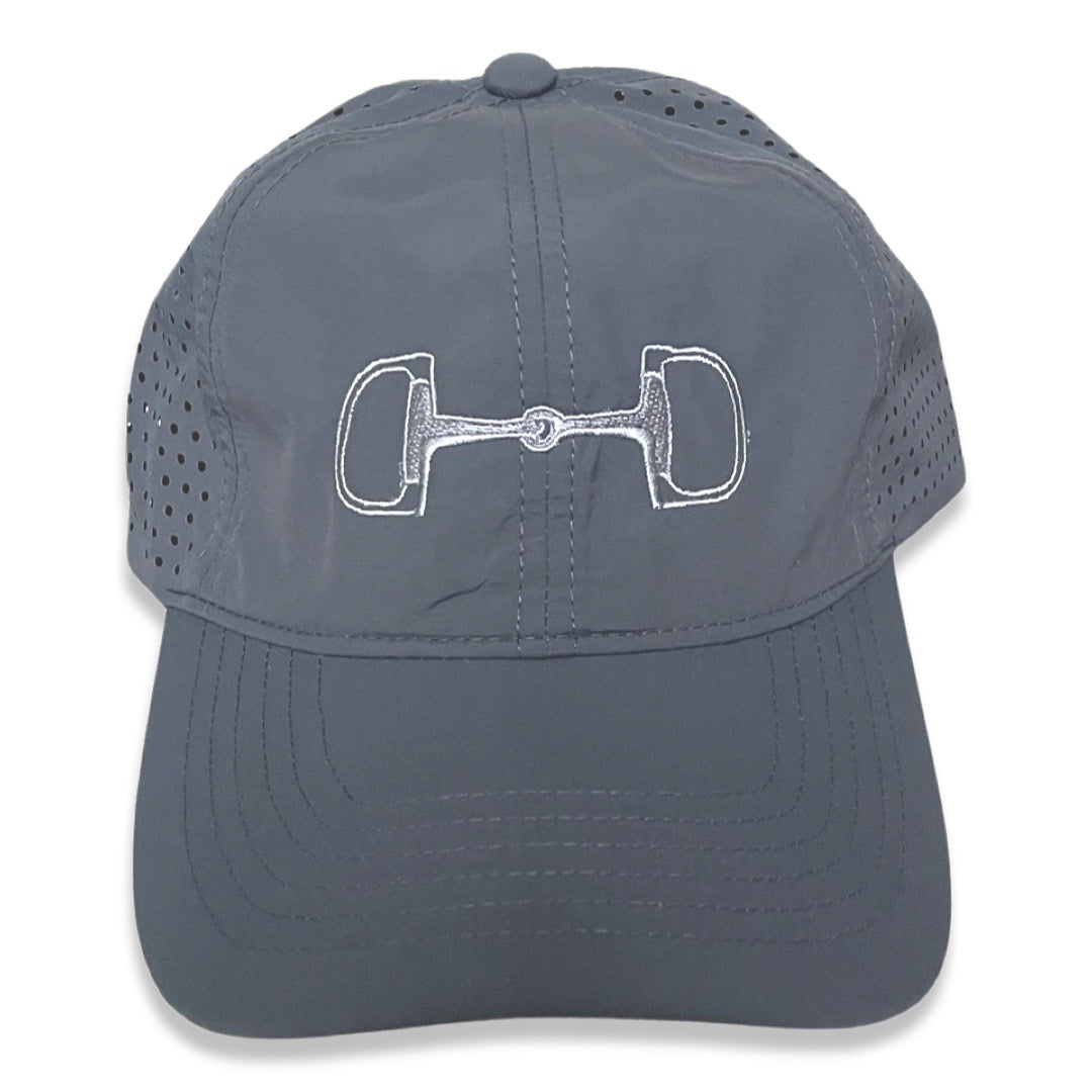Snaffle Bit Perforated Sport Cap in Light Gray