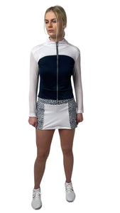 Air Flow Mesh Jacket - White/ Navy Blue Color Block