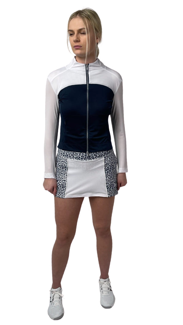 Air Flow Mesh Jacket - White/ Navy Blue Color Block