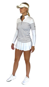 French Stripe Performance Sun Shirt in Navy/White