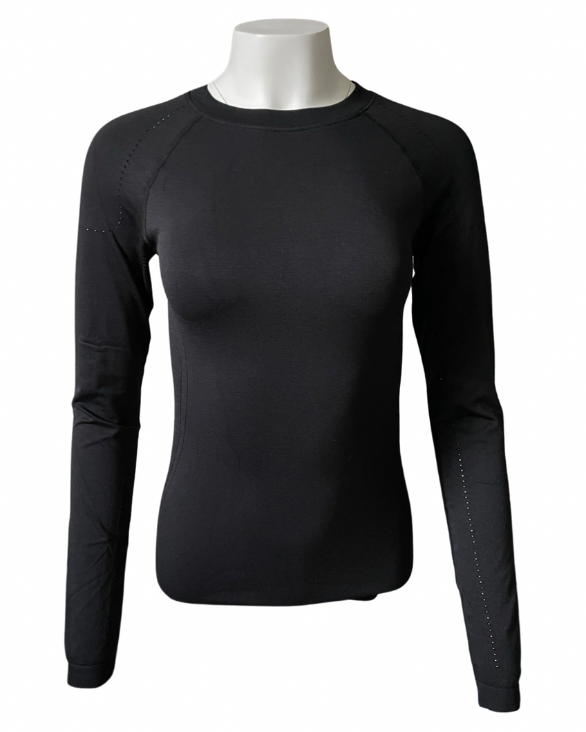 70° Signature Seamless UPF 50+ Long Sleeve Tee in Classic Black